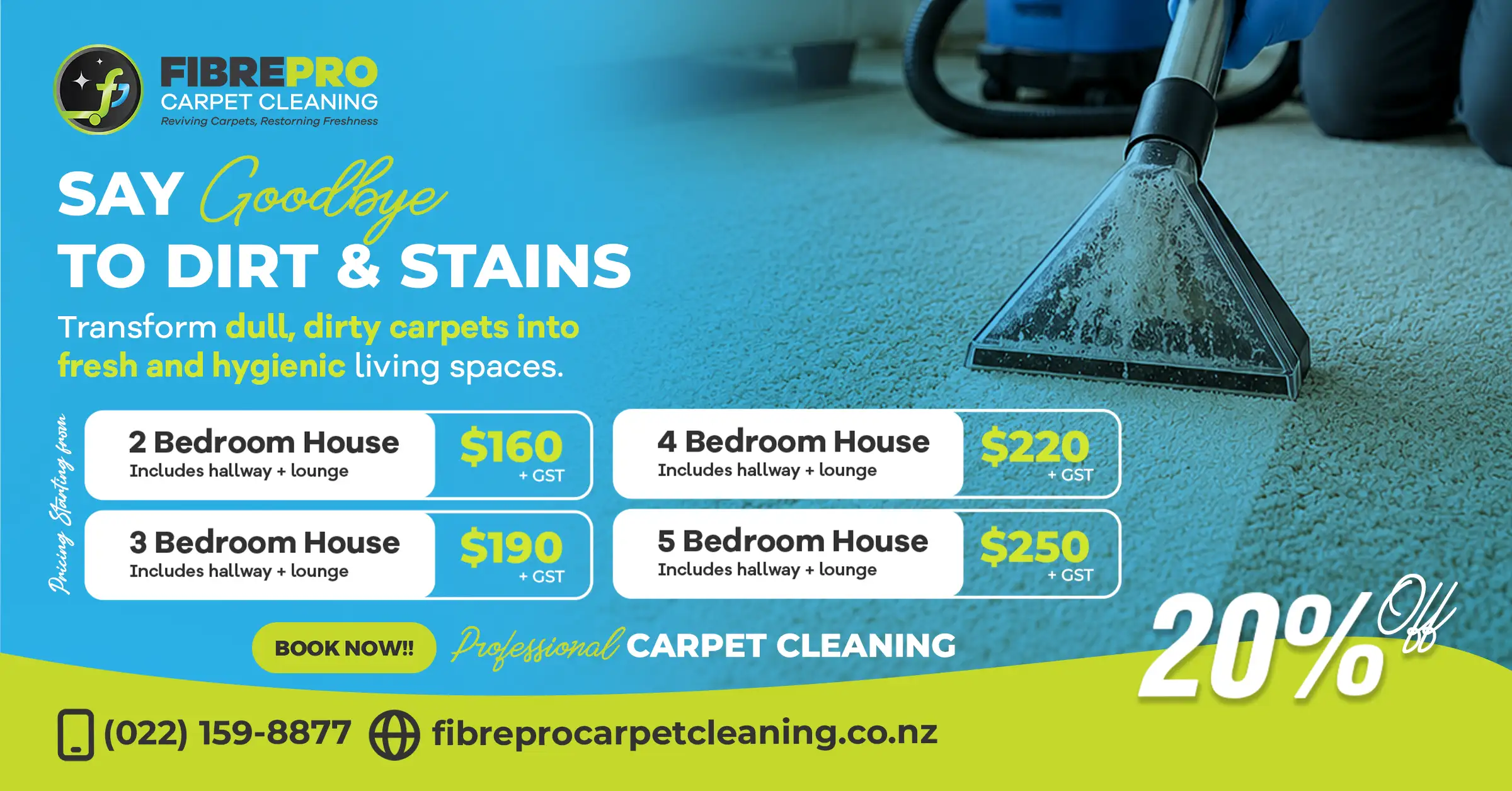 Professional carpet cleaning in progress